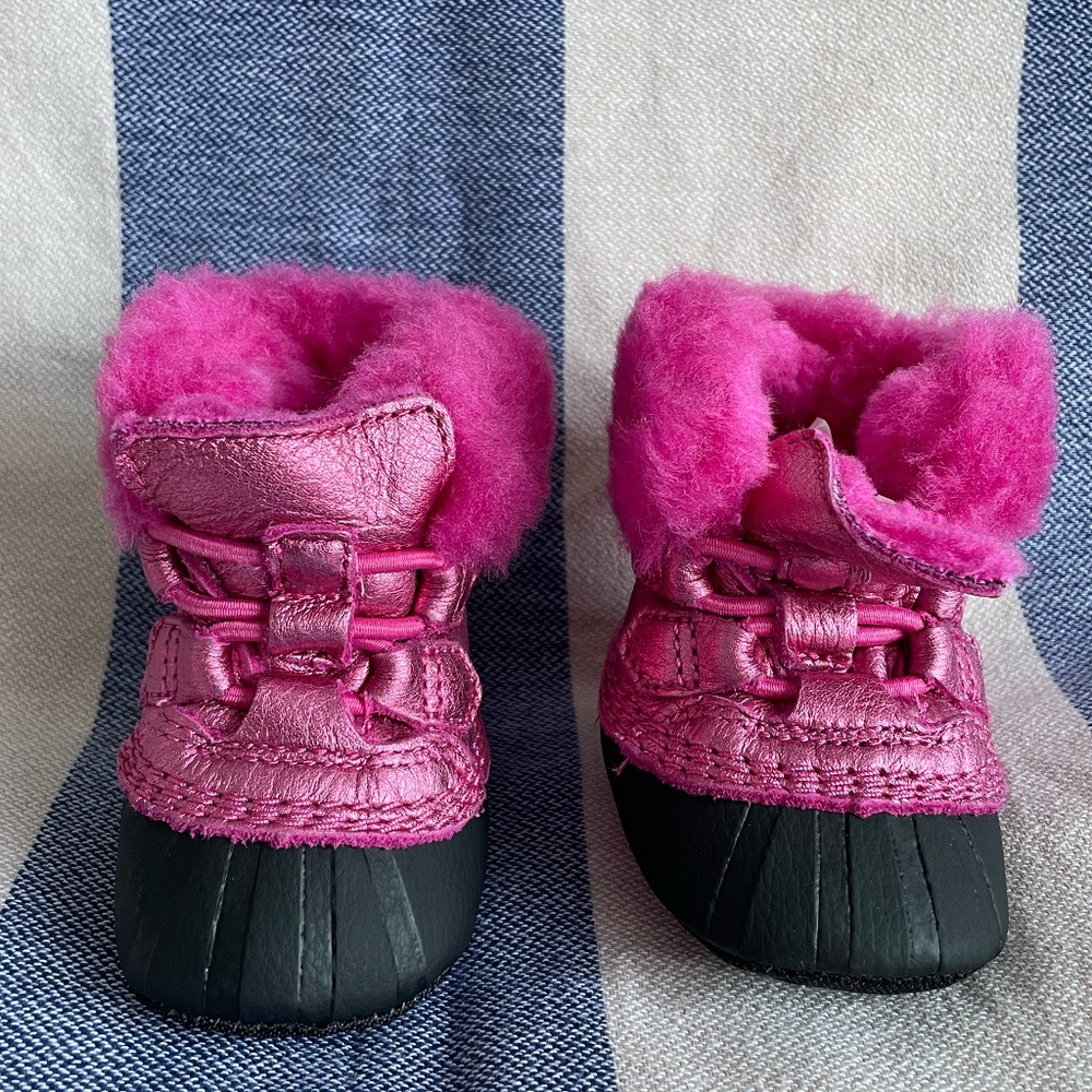 Sorel Metallic Purple Winter Baby Boots Size 1